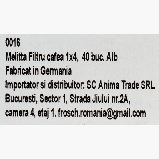 Filtru cafea din hârtie, no.4, 40 buc