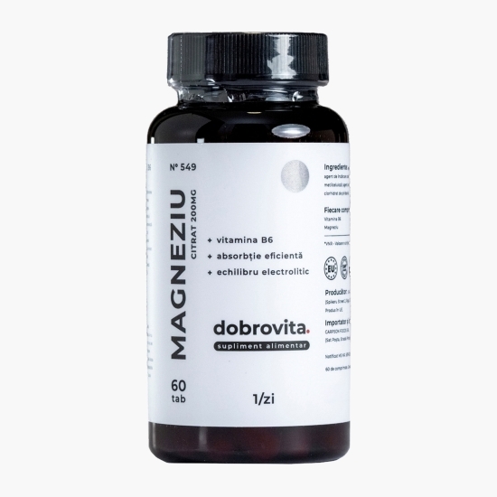 Magneziu citrat 200mg și Vitamina B6, 60 tablete