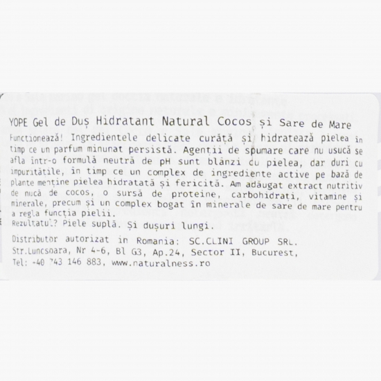 Gel de duș hidratant, cocos și sare de mare 400ml