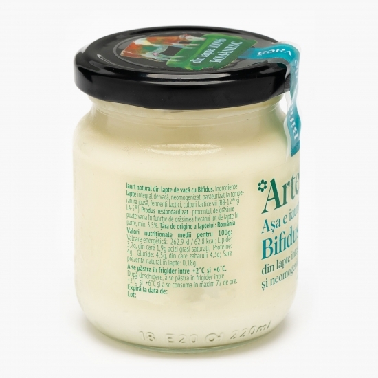 Iaurt natural din lapte de vacă cu bifidus 200g