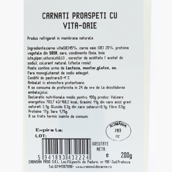 Cârnați grill cu vită-oaie 200g