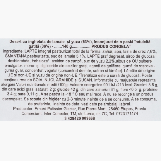 Mochi glace - desert japonez cu înghețată de lămâie și yuzu 140g