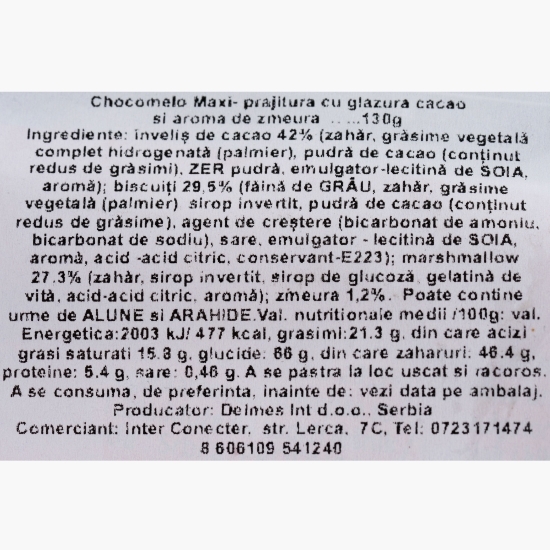 Prăjitură cu bezea și zmeură, Chocomelo Maxi 130g