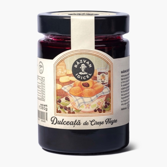 Dulceață de cireșe negre, gătită la ceaun pe foc de lemne 380g