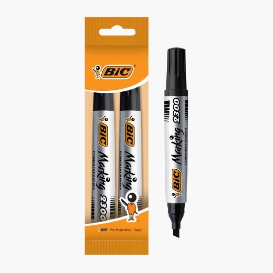 Markere permanente 2300 negru, 2 buc