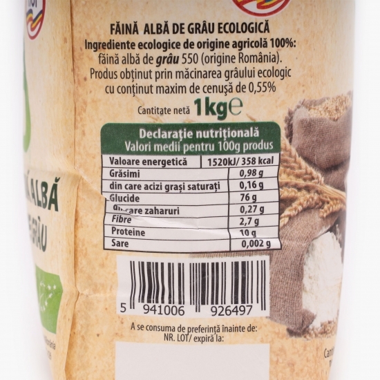 Făină albă de grâu ecologică 1kg
