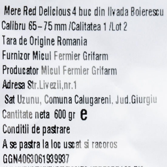 Mere Red Delicious 4 buc din livada Boierescu