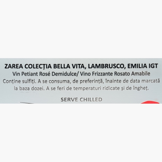 Vin petiant rosé demidulce, Lambrusco, 8%, doză 0.20l