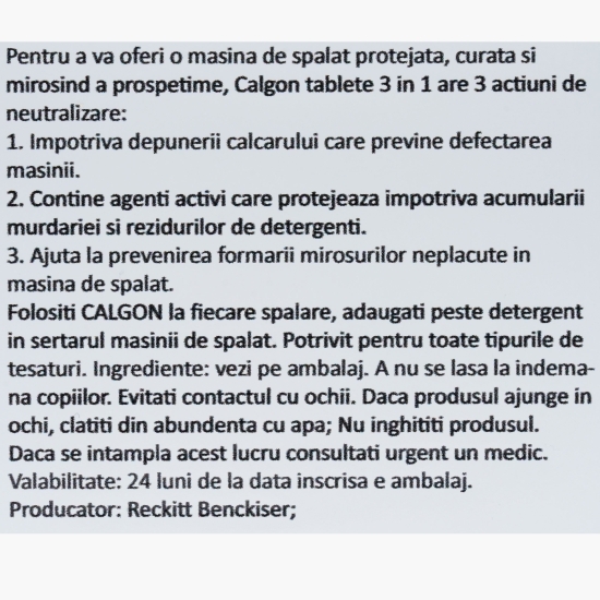 Tablete anticalcar 3 în 1, 15 buc