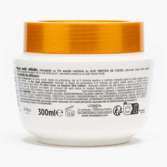 Mască multi utilizări pentru păr fin și uscat, cu ulei extraordinar de cocos 300ml