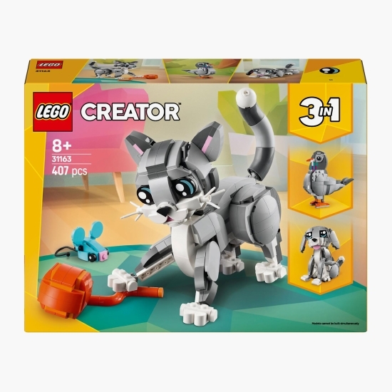 Pisică jucăușă, 31163 Creator 3 în 1, 407 piese, +8 ani