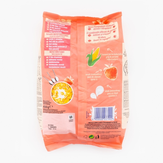 Fulgi de porumb cu gust de căpșuni și frișcă Corn Flakes 450g