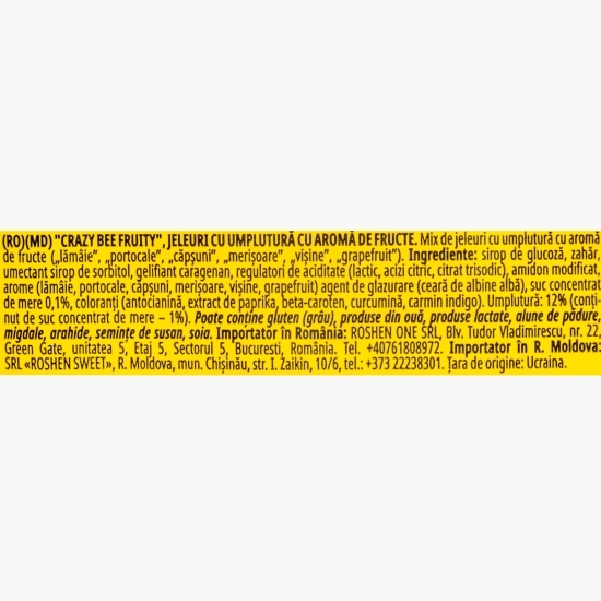 Jeleuri cu umplutură cu aromă de fructe Crazy Bee 1kg
