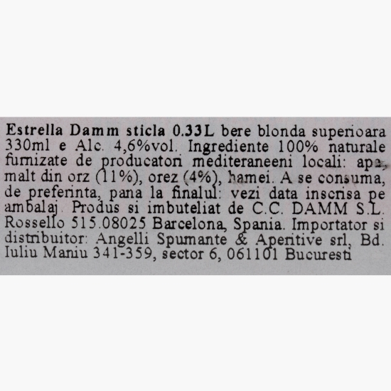Bere blondă, 4.6%, sticlă 330ml