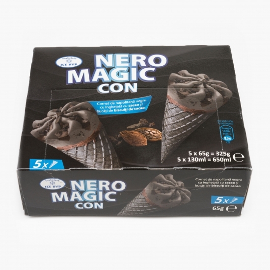 Înghețată cacao cornet negru 5x65g