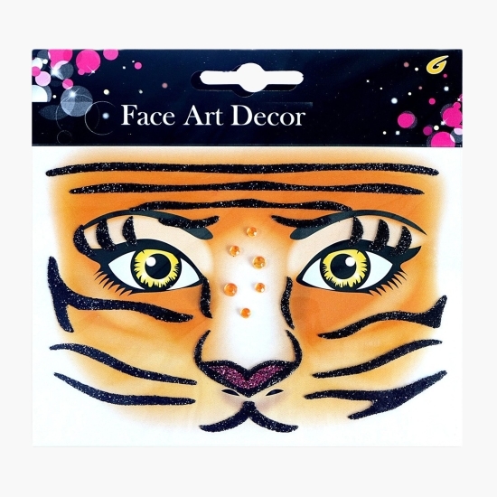 Sticker temporar pentru față, model tigru