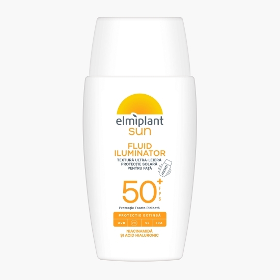 Iluminator UV fluid cu protecție solară pentru față, anti pete pigmentare SPF 50, 50ml