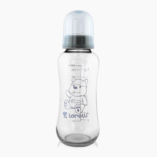 Biberon din sticlă cu capac, 240 ml, Moonlight Blue