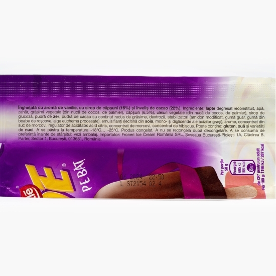 Îngheţată sandviș cu aromă de frişcă, glazură de lapte și cacao 142ml