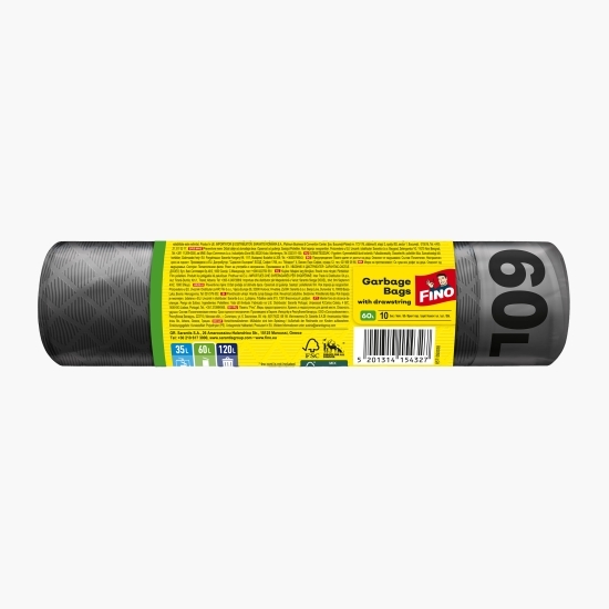 Saci menajeri embosați cu șnur 60l 10 buc