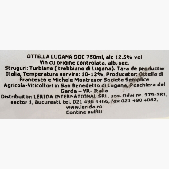 Vin alb sec Turbiana Lugana, 12.5%, 0.75l