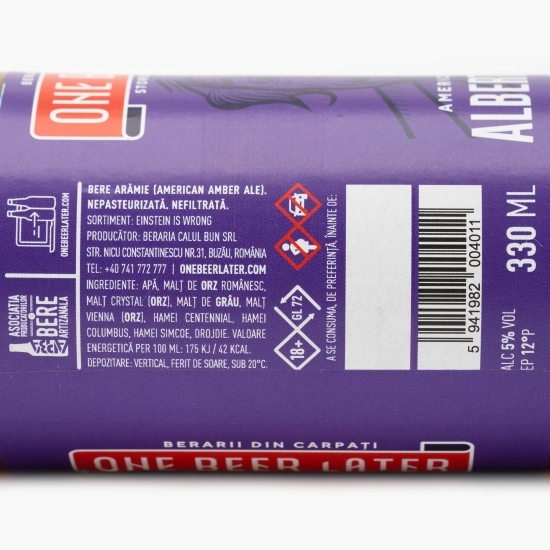 Bere artizanală nepasteurizată arămie Albert is Wrong 0.33l