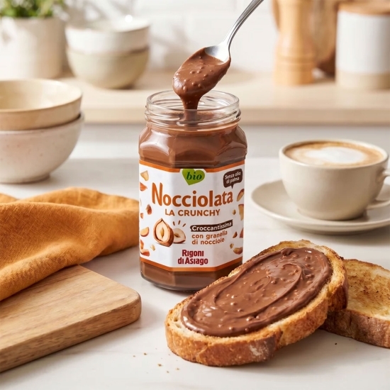 Cremă BIO de cacao și alune de pădure Nocciolata Crunchy 250g