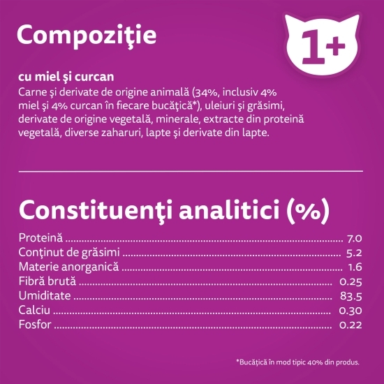 Hrană umedă pentru pisici adulte, 85g, Tasty Mix cu miel și curcan în sos 85g