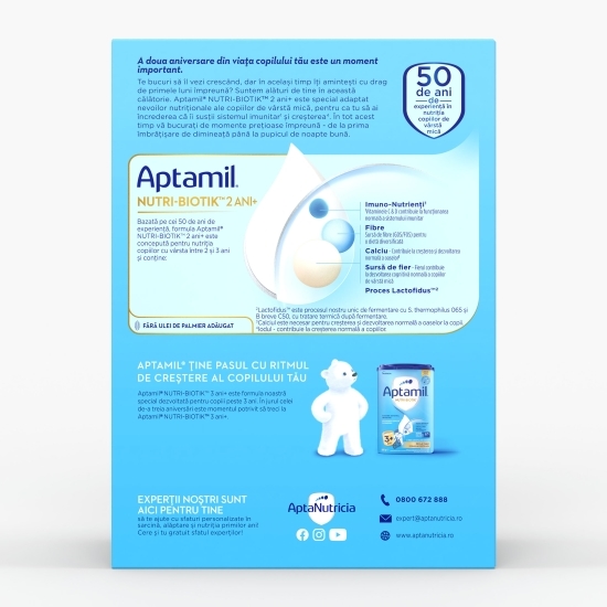 Formulă de lapte praf NUTRI-BIOTIK 2+, 2-3 ani, 1.200g