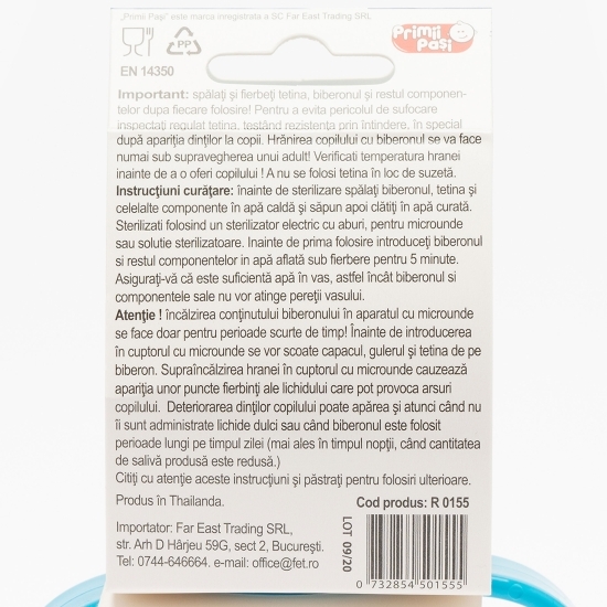 Biberon cu mânere bleu, +0 luni, 150ml