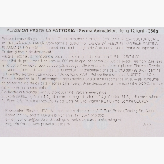 Paste pentru copii, Ferma, +12 luni, 250g