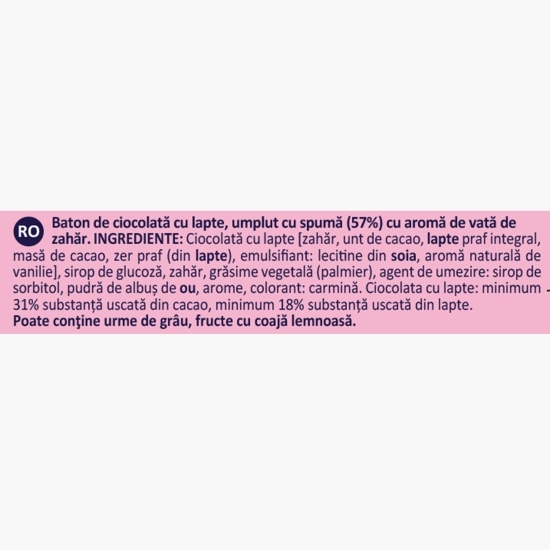 Baton de ciocolată cu spumă de vată de zahăr Pufs 21g
