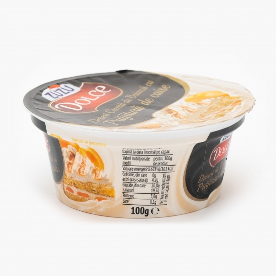 Desert cremă de brânză cu prăjitură de caise 100g