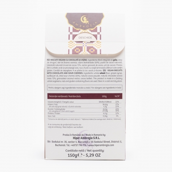 Biscuiți ciocolată & vișine 150g