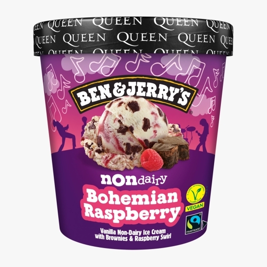 Înghețată vegană Bohemian Raspberry, cu negresă și zmeură, 0.465l 