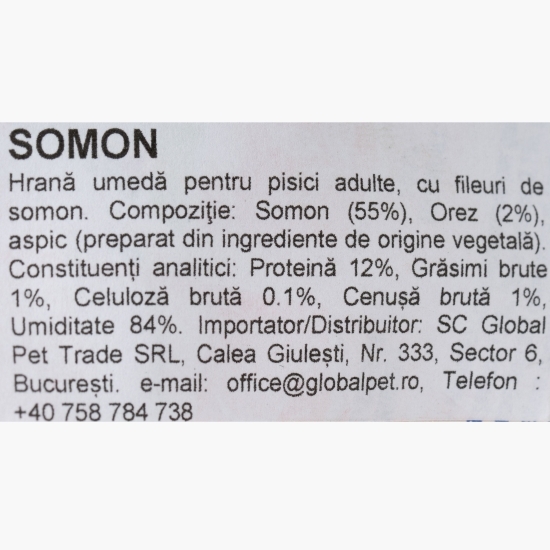 Hrană umedă pentru pisici, cu somon 70g