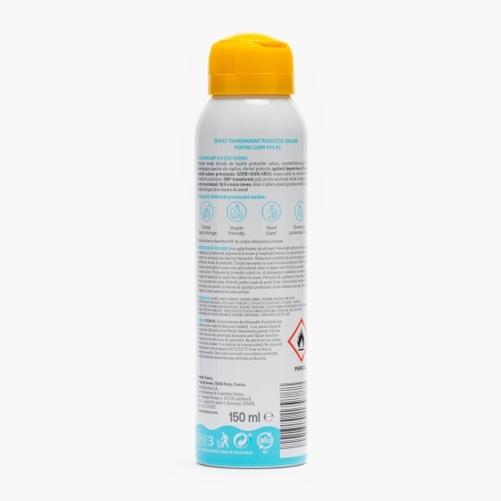 Loțiune spray protecție solară pentru copii SPF50, 150ml