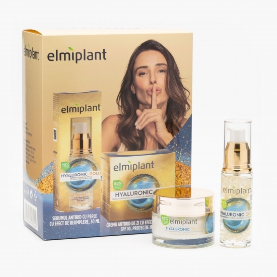 Set Hyaluronic Gold cremă de zi 50ml + serum antirid 30ml