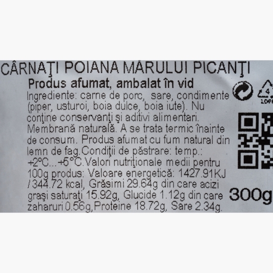 Cârnați porc picanți Poiana Mărului 300g