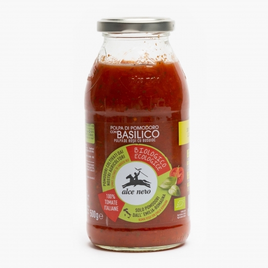 Sos de roșii cu pulpă și busuioc eco 500g