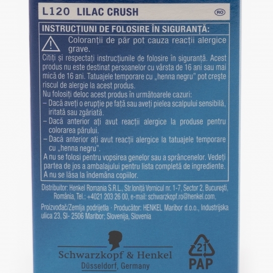 Vopsea de păr semi-permanentă Ultra brights L120 Liliac crush 65ml
