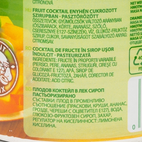 Cocktail fructe în sirop, conservă 420g