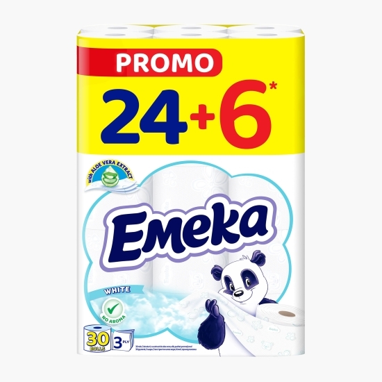 Hârtie igienică White 3 straturi 24+6 role