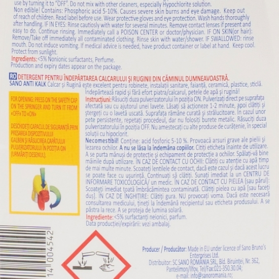 Detergent anticalcar și rugină 0.5l