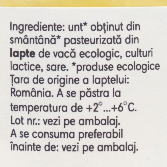 Unt cu sare, 82% grăsime, eco 150g