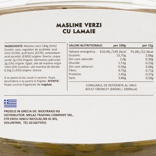 Măsline verzi cu lămâie 200g