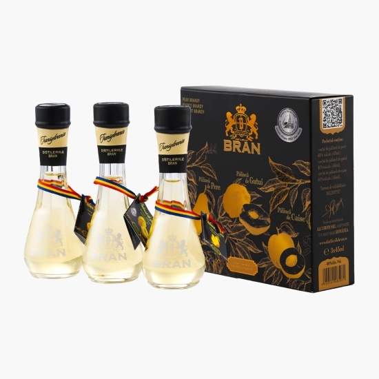 Set palincă - Gutui, Pere, Caise, 3x45ml