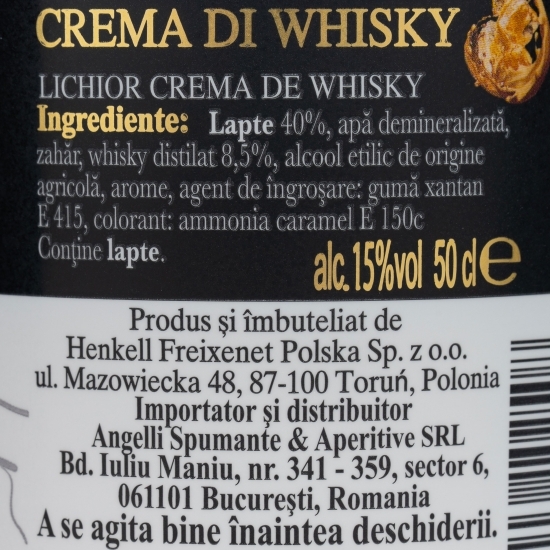 Lichior cremă de whisky 15% alc. 0.50l