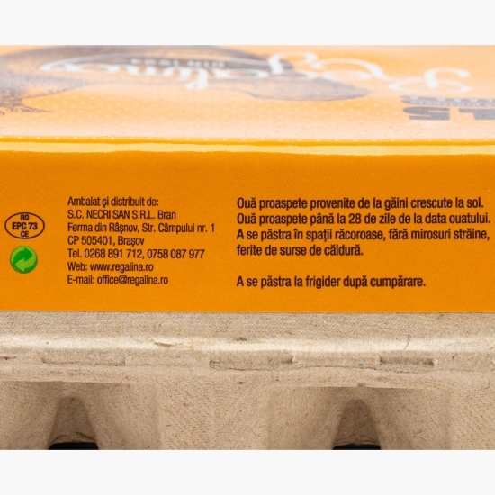 Ouă proaspete de la găini crescute la sol, mărimea L, produs montan 15 buc