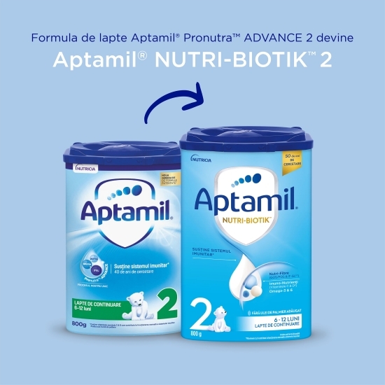 Lapte praf NUTRI-BIOTIK 2, 6-12 luni, Nutricia, 800g